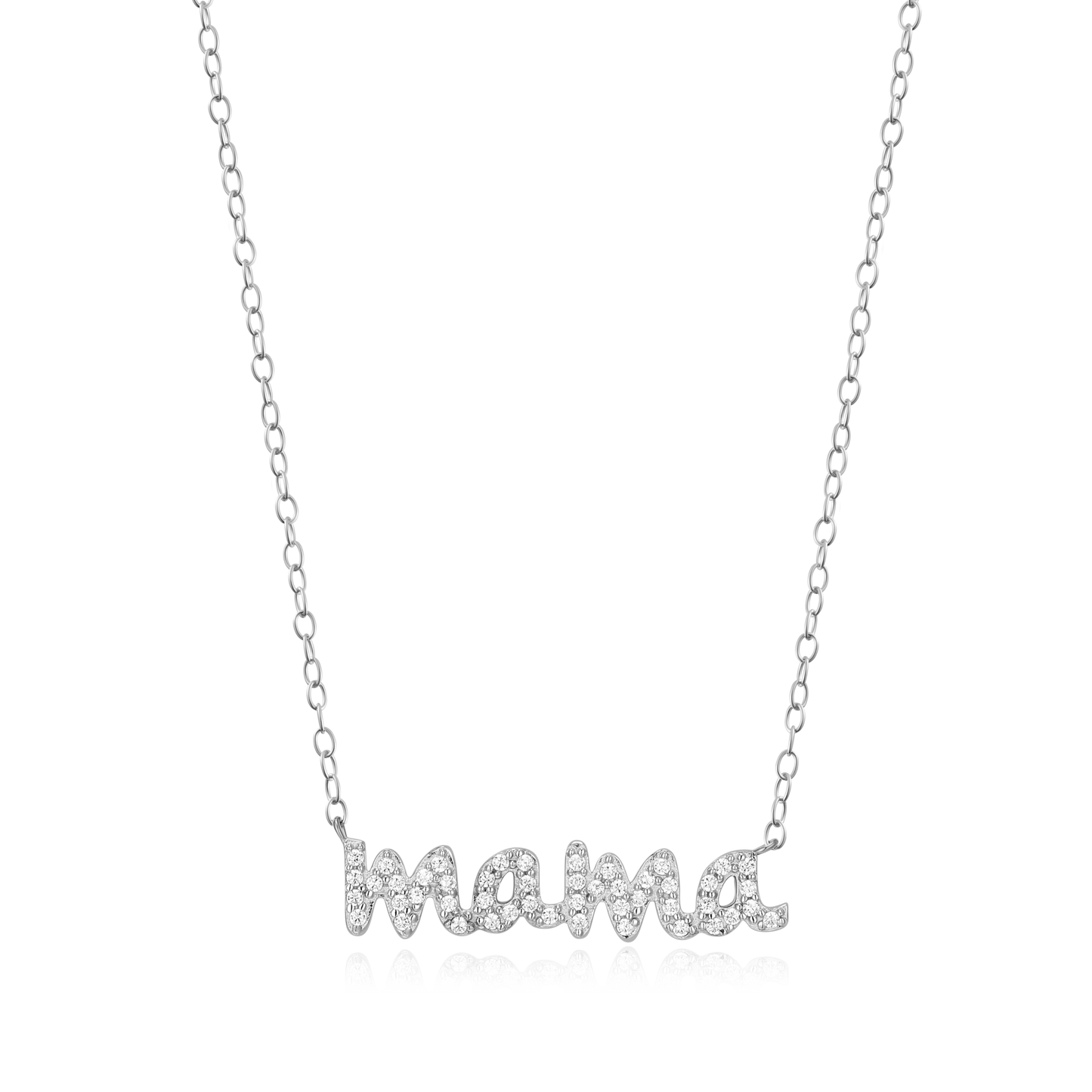 Mama Statement Necklace in Rhodium-Plated Sterling Silver | M by Monte Luna