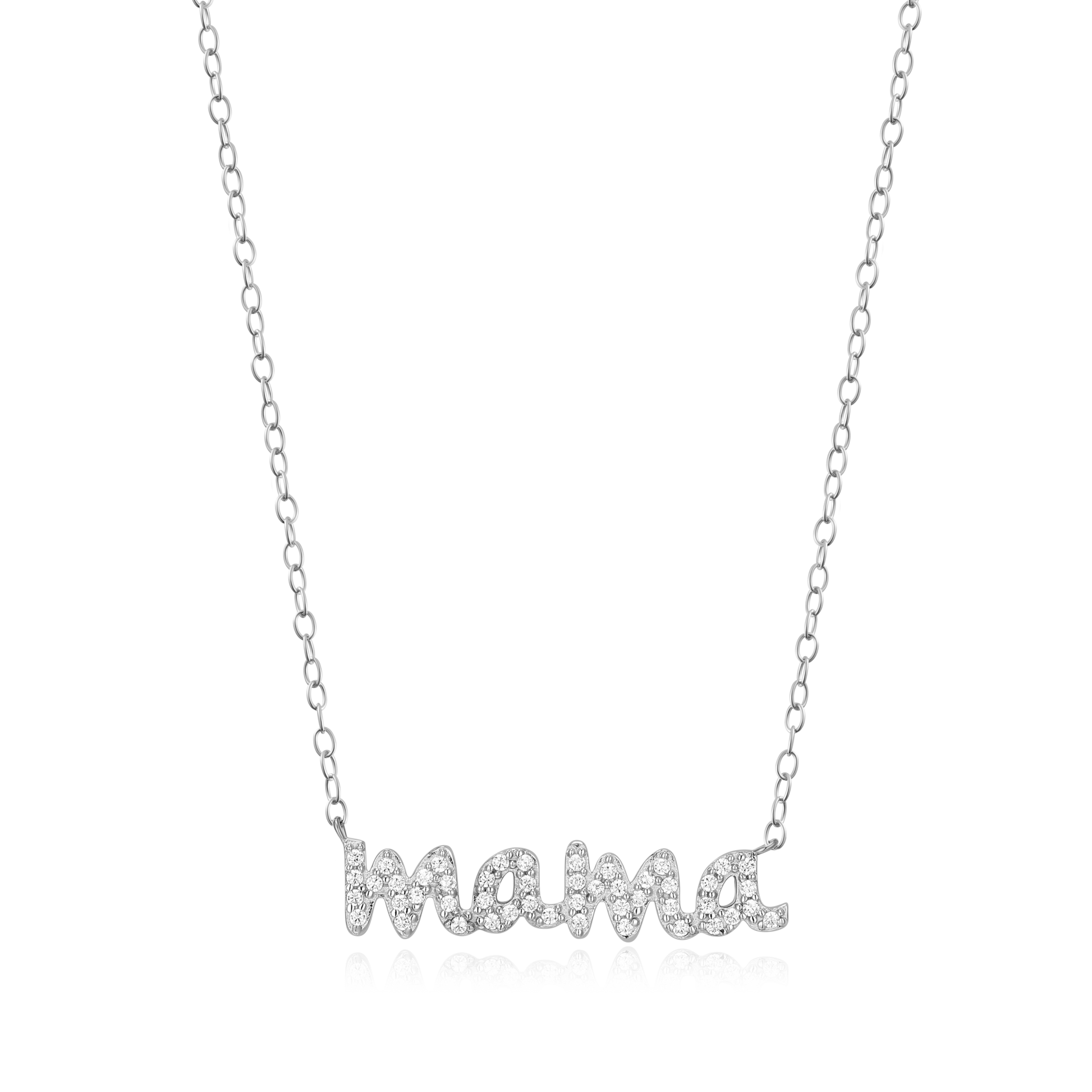 Mama Statement Necklace in Rhodium-Plated Sterling Silver | M by Monte Luna