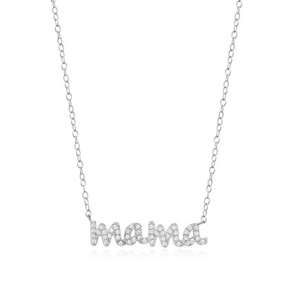 Mama Statement Necklace in Rhodium-Plated Sterling Silver | M by Monte Luna