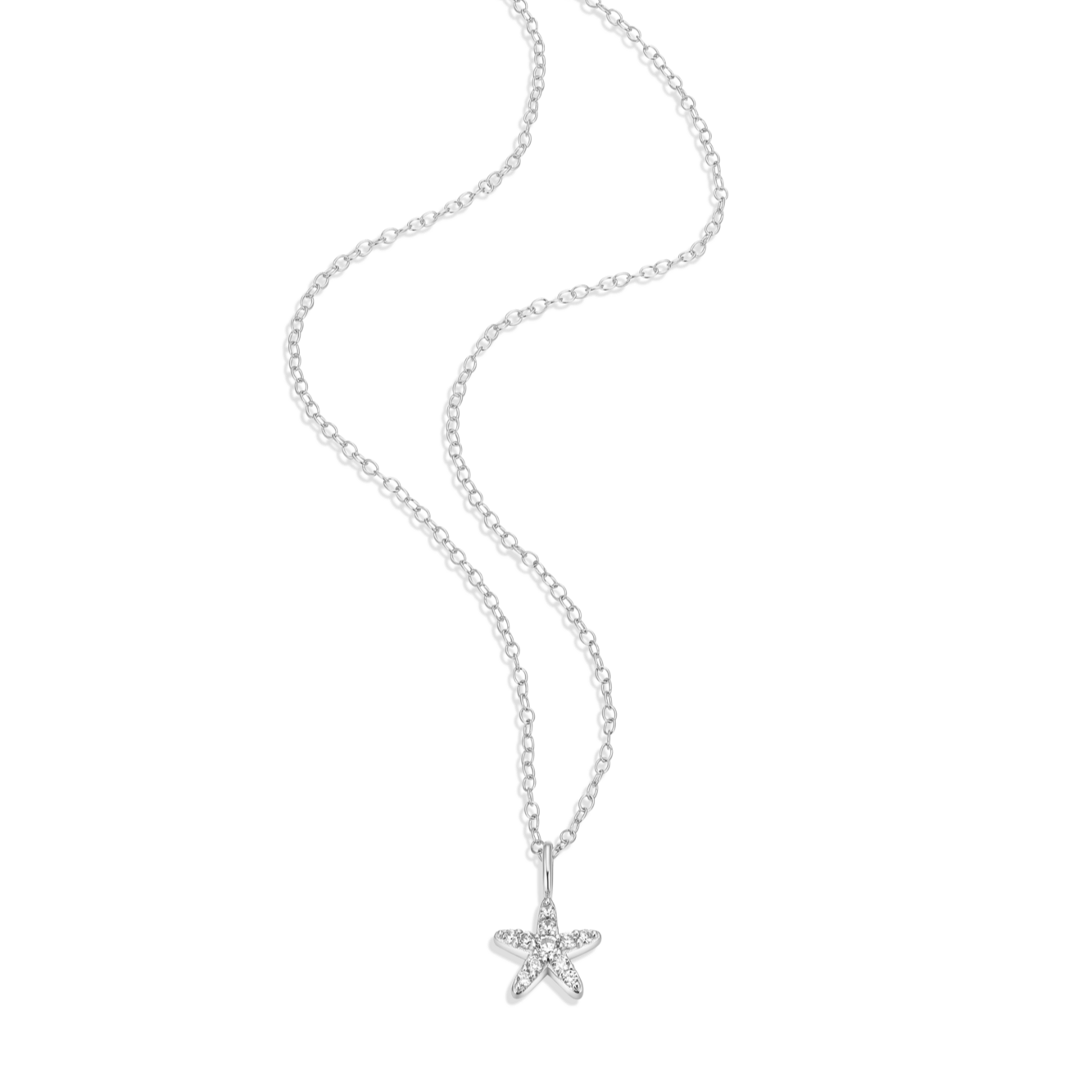 Starfish Statement Necklace in Rhodium-Plated Sterling Silver | M by Monte Luna