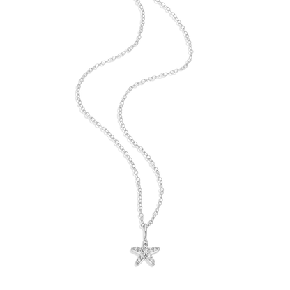 Starfish Statement Necklace in Rhodium-Plated Sterling Silver | M by Monte Luna