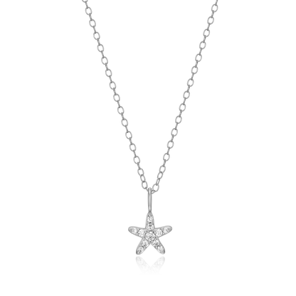 Starfish Statement Necklace in Rhodium-Plated Sterling Silver | M by Monte Luna