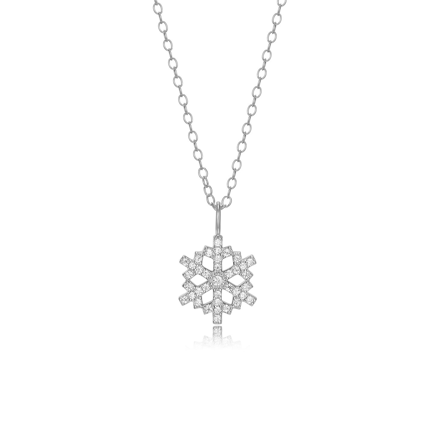 Snowflake Pendant Necklace in Rhodium-Plated Sterling Silver | M by Monte Luna