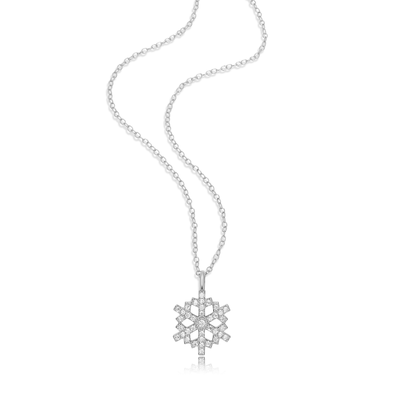 Snowflake Pendant Necklace in Rhodium-Plated Sterling Silver | M by Monte Luna