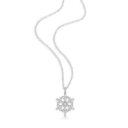 Snowflake Pendant Necklace in Rhodium-Plated Sterling Silver | M by Monte Luna