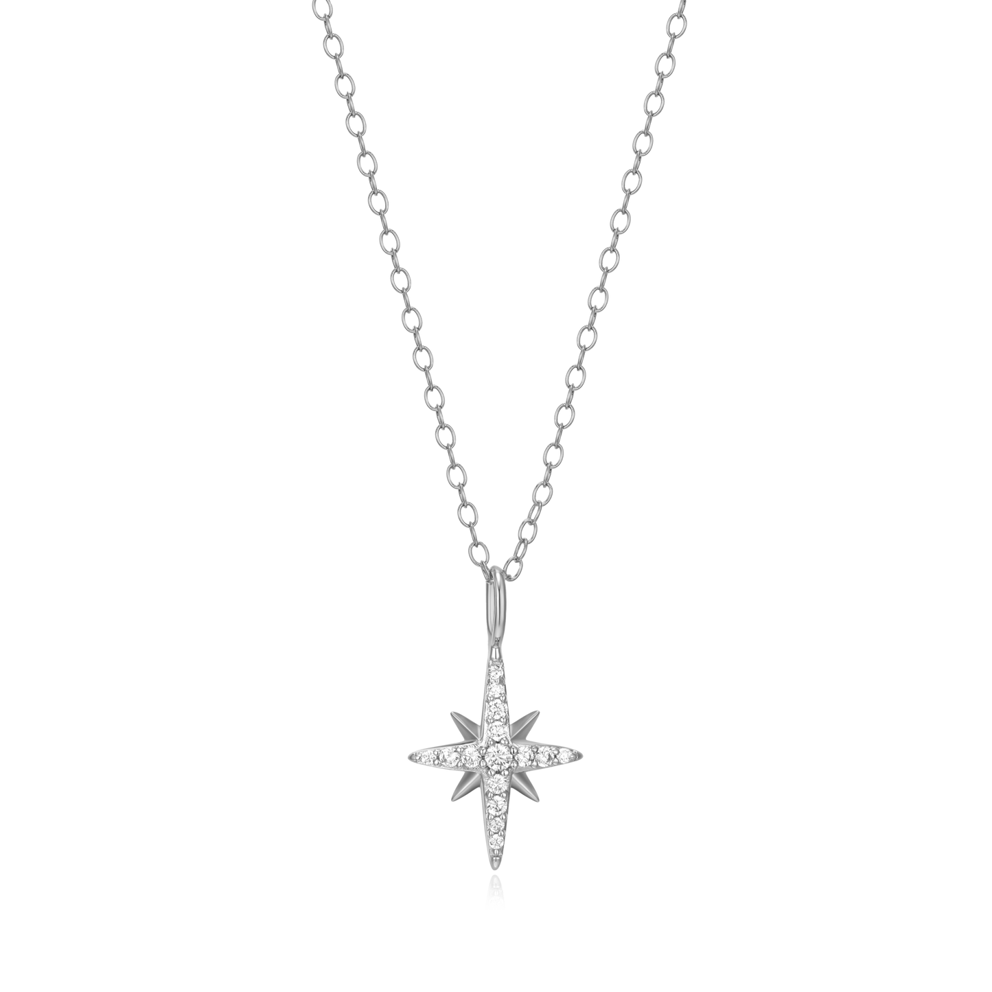 Cardinal Points Pendant Necklace in Rhodium-Plated Sterling Silver | M by Monte Luna