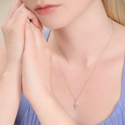 Cardinal Points Pendant Necklace in Rhodium-Plated Sterling Silver | M by Monte Luna