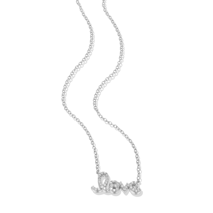 Love Statement Necklace in Rhodium-Plated Sterling Silver | M by Monte Luna