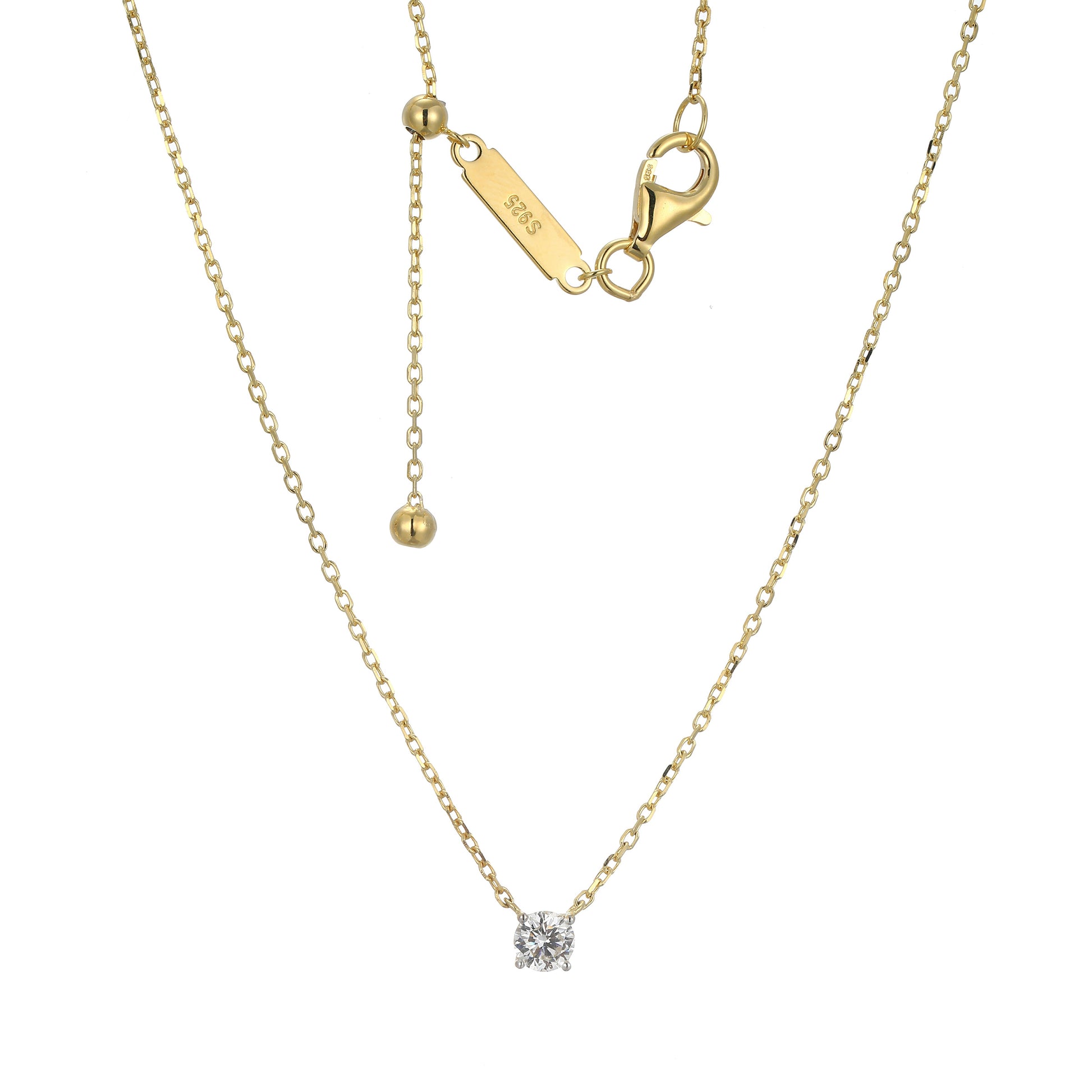 MN0115W - Essentials Small Solitaire Lab-Created Diamond Necklace | Monte Luna