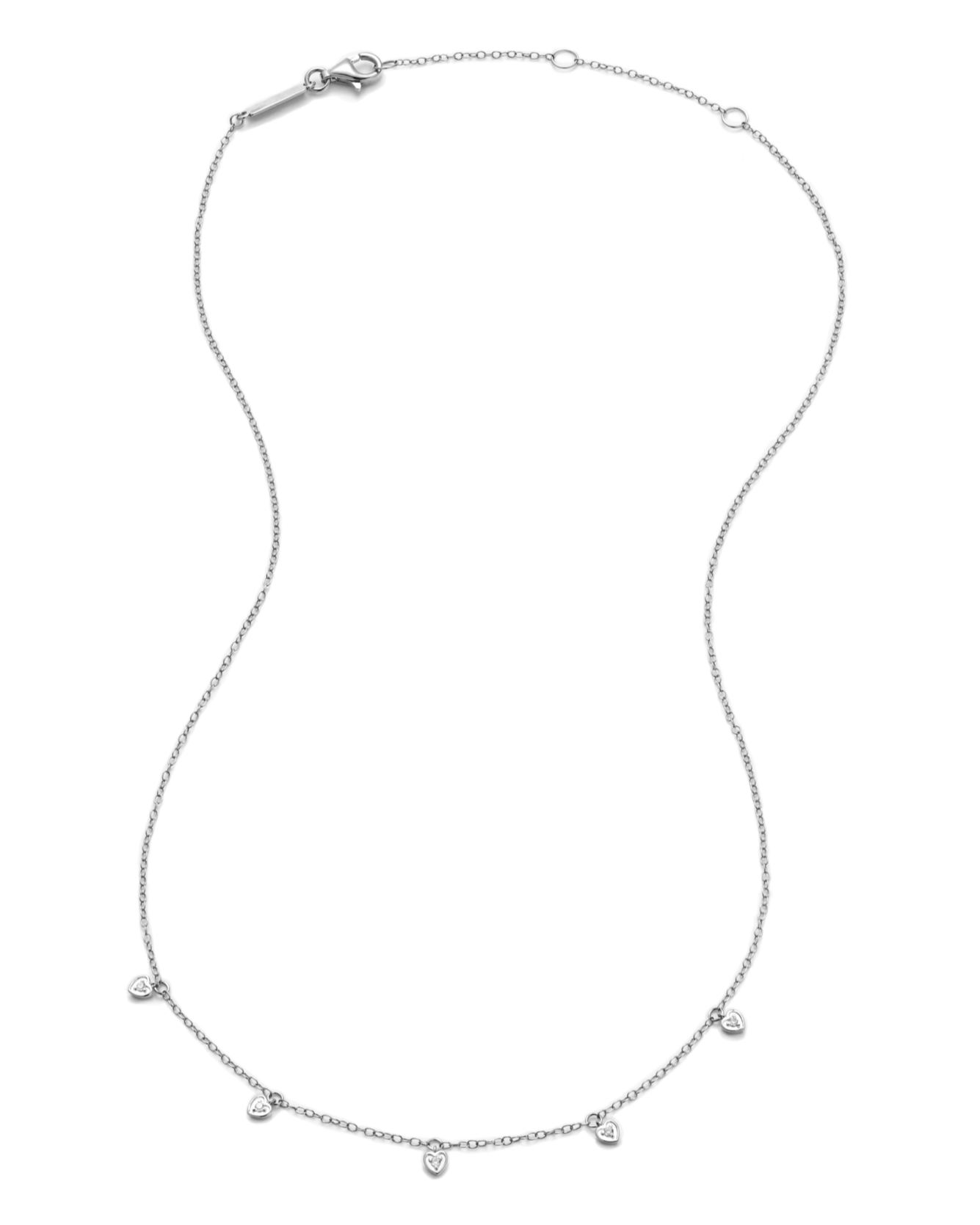 Dangling Hearts Necklace in Rhodium-Plated Sterling Silver | M by Monte Luna