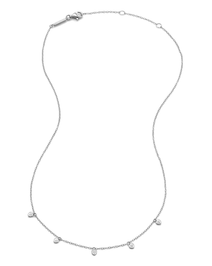 Dangling Hearts Necklace in Rhodium-Plated Sterling Silver | M by Monte Luna