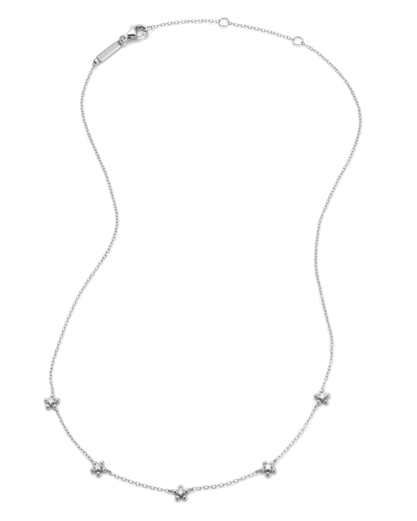 Flower Station Necklace in Rhodium-Plated Sterling Silver | M by Monte Luna