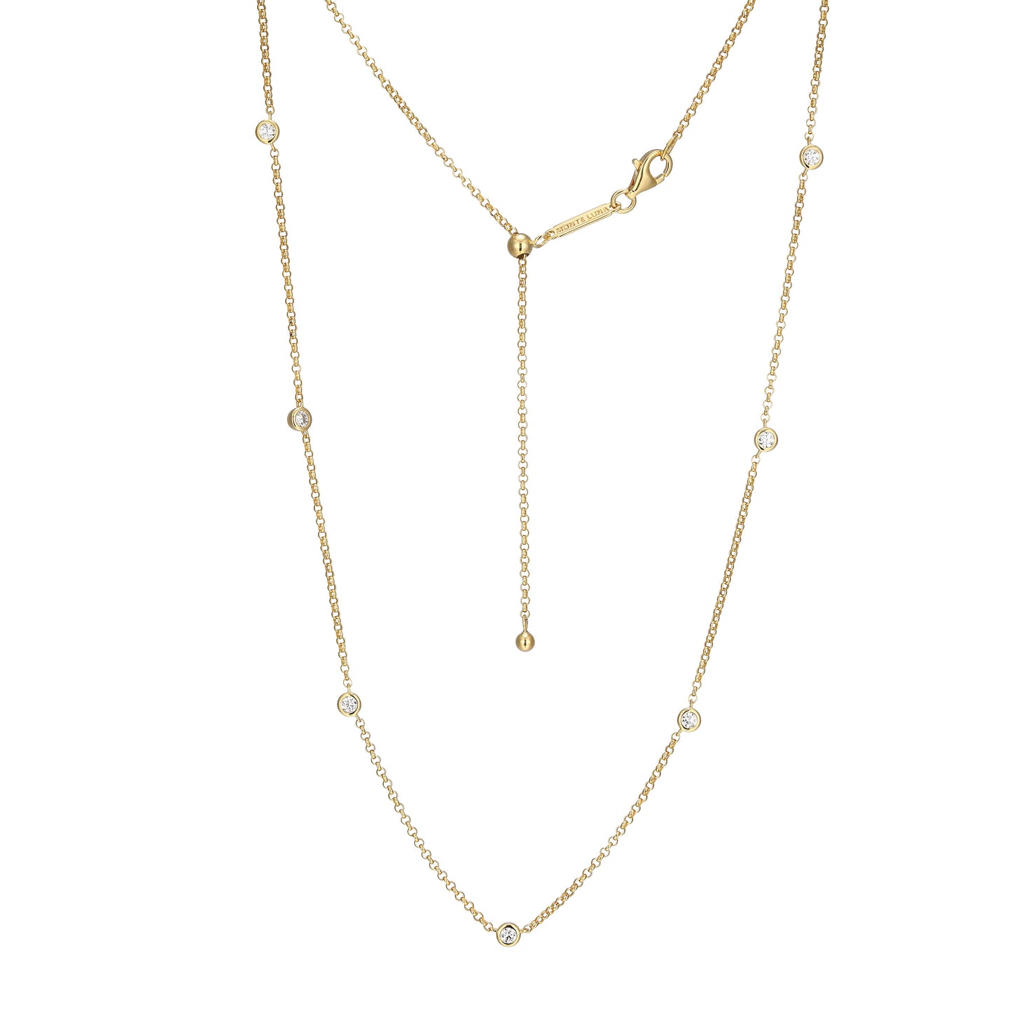 MN0111W - Essentials Small Station Lab-Created Diamond Necklace | Monte Luna