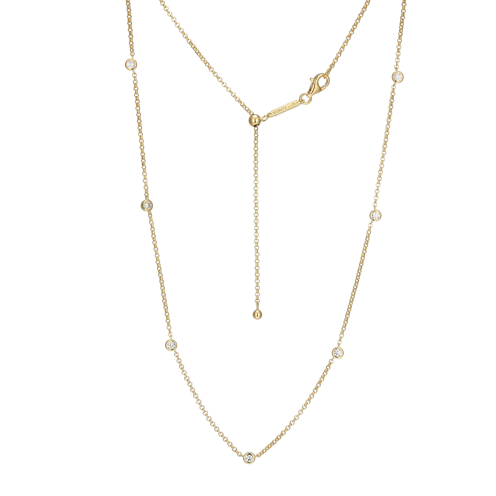 MN0111W - Essentials Small Station Lab-Created Diamond Necklace | Monte Luna