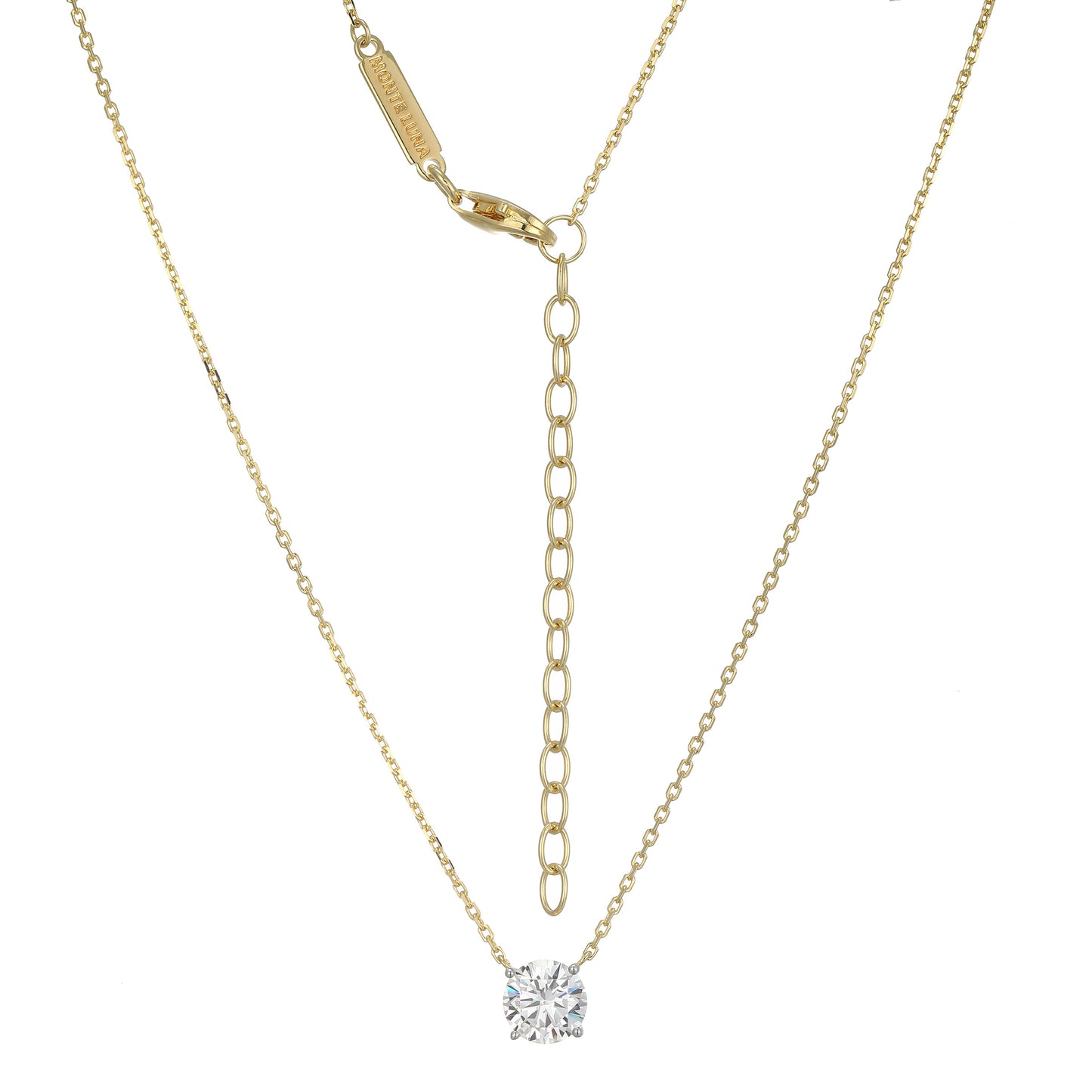 MN0117W - Essentials Large Solitaire Lab-Created Diamond Necklace | Monte Luna