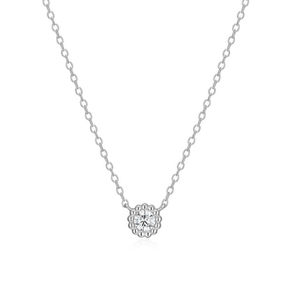 BN0299W - Round Beaded Halo Necklace | m by monte luna