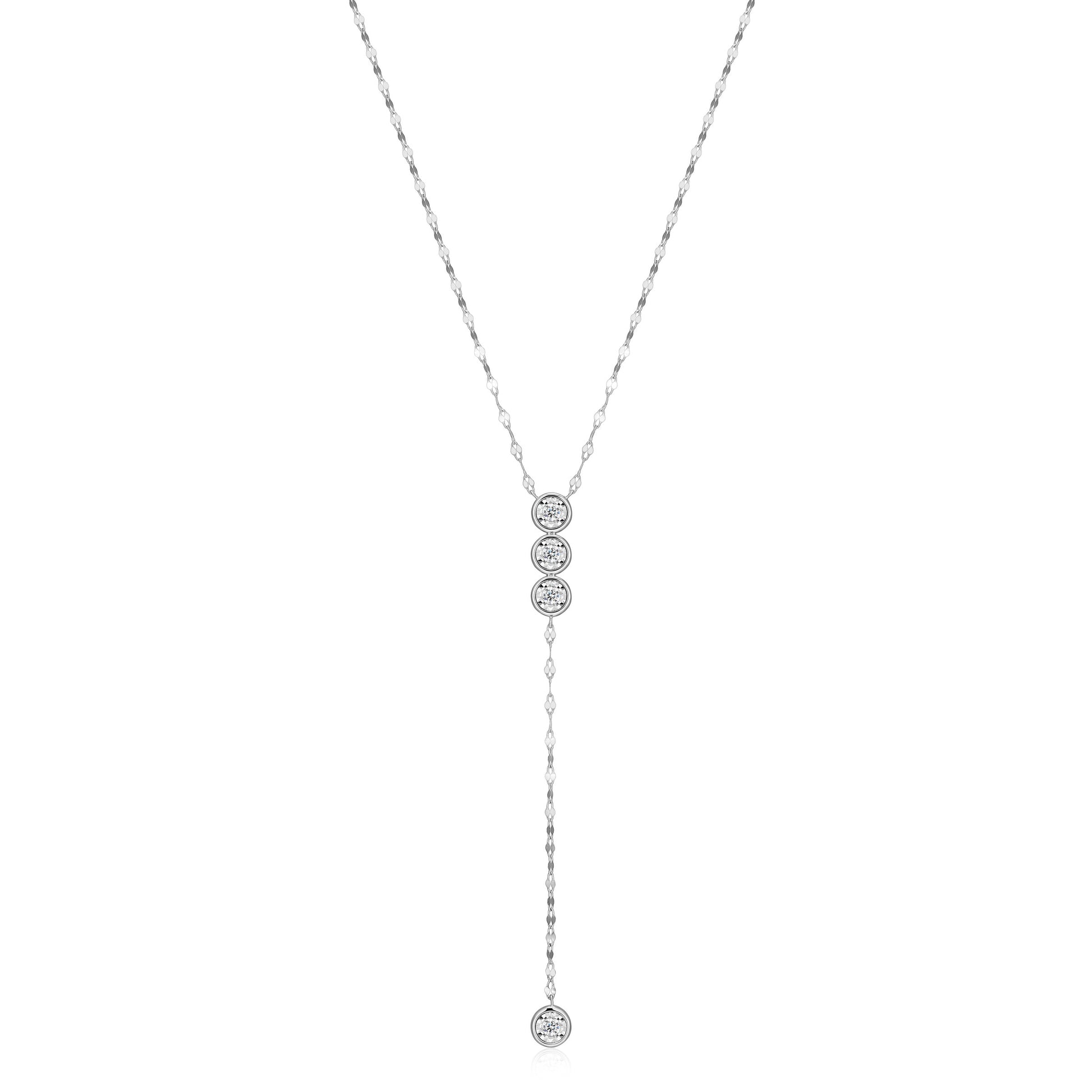 BN0302W - Lariat Lumachina Chain Necklace | m by monte luna