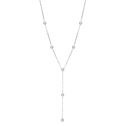 BN0303W - Station Lariat Lumachina Chain Necklace | m by monte luna