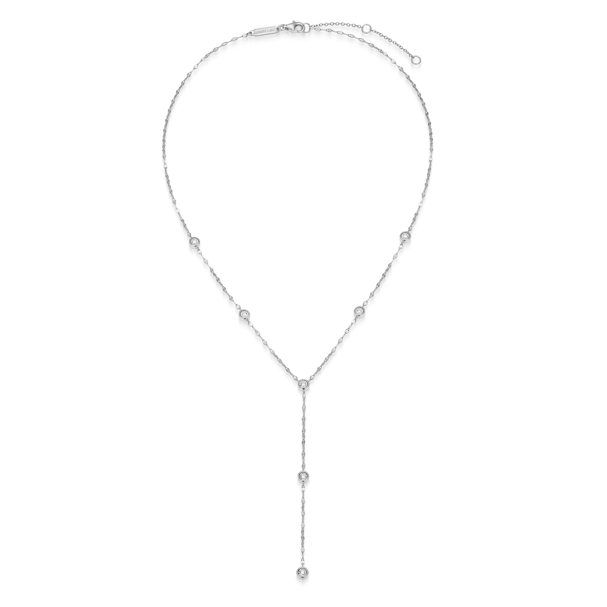 BN0303W - Station Lariat Lumachina Chain Necklace | m by monte luna