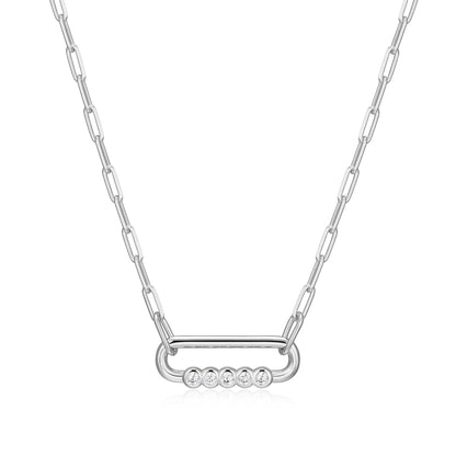 BN0304W - Bezel-Set Paperclip Link Necklace | m by monte luna