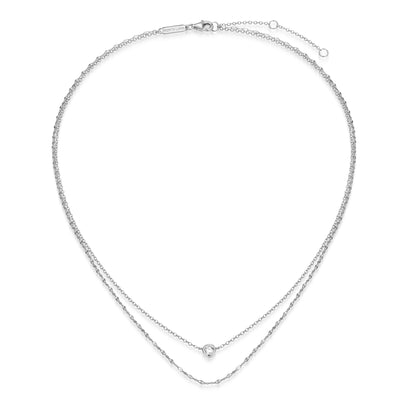 BN0305W - Lumachina & Forzatina Cable Double Chain Necklace | m by monte luna