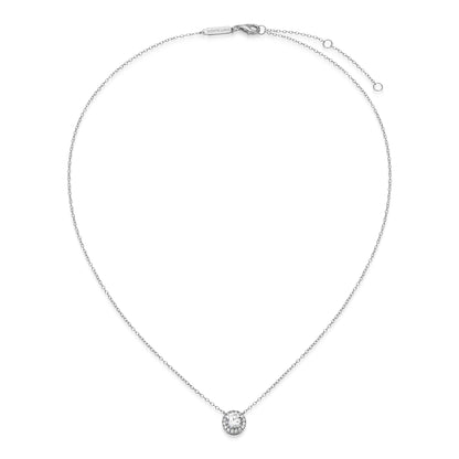 MN0147W - Halo Stud Necklace | Monte Luna