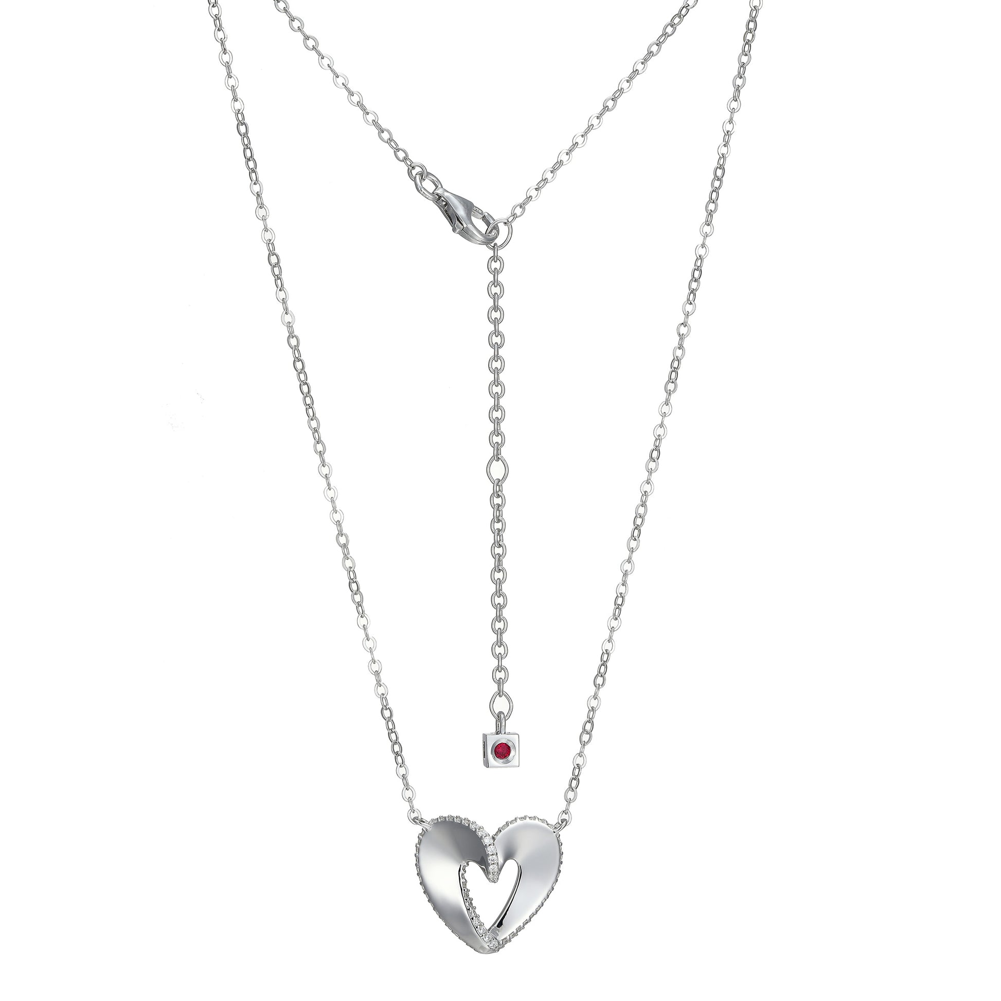 LN0249 - Ribbon Heart Necklace | elle