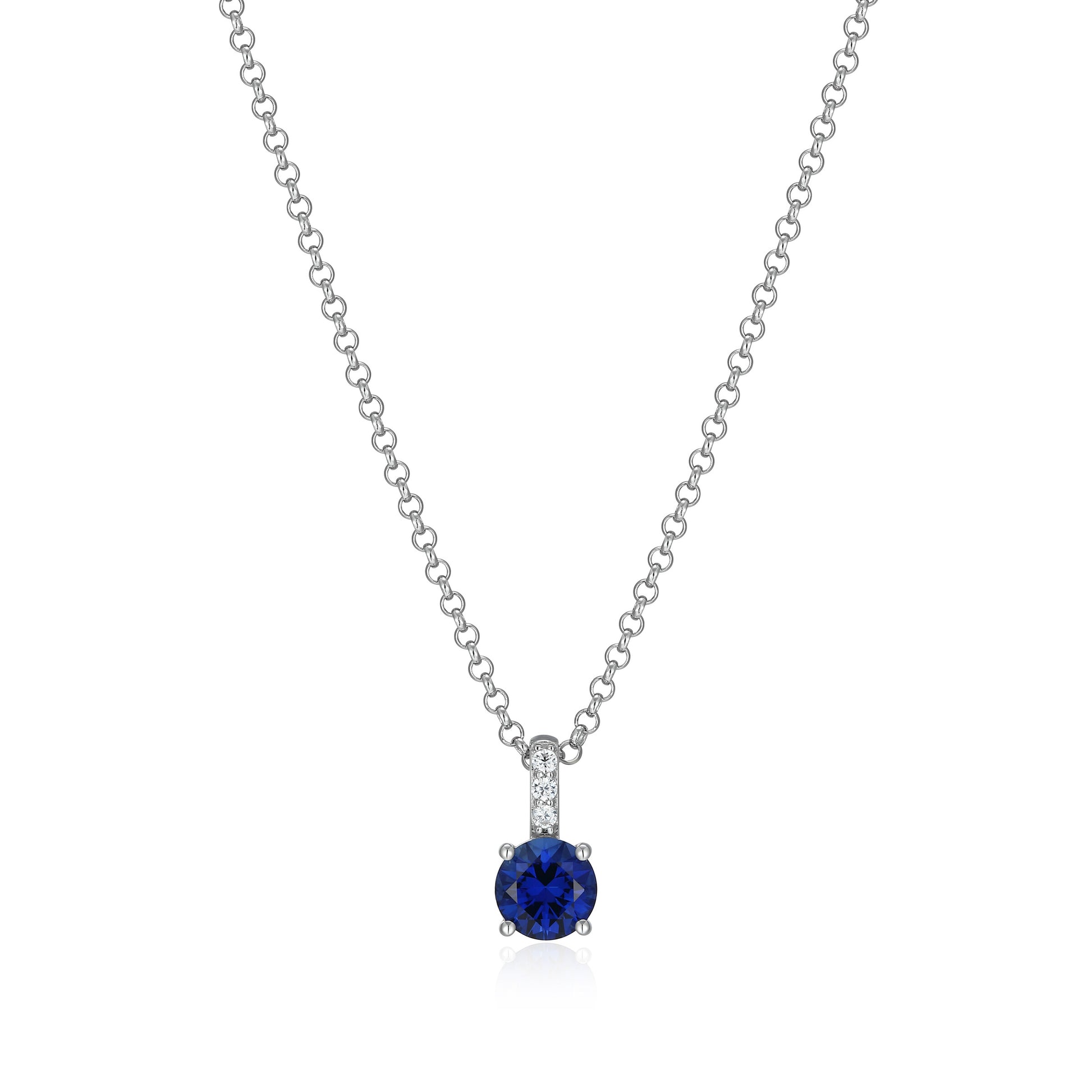 LN0292 - Duchess Created Blue Sapphire Necklace | elle