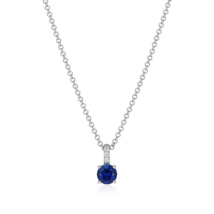LN0292 - Duchess Created Blue Sapphire Necklace | elle