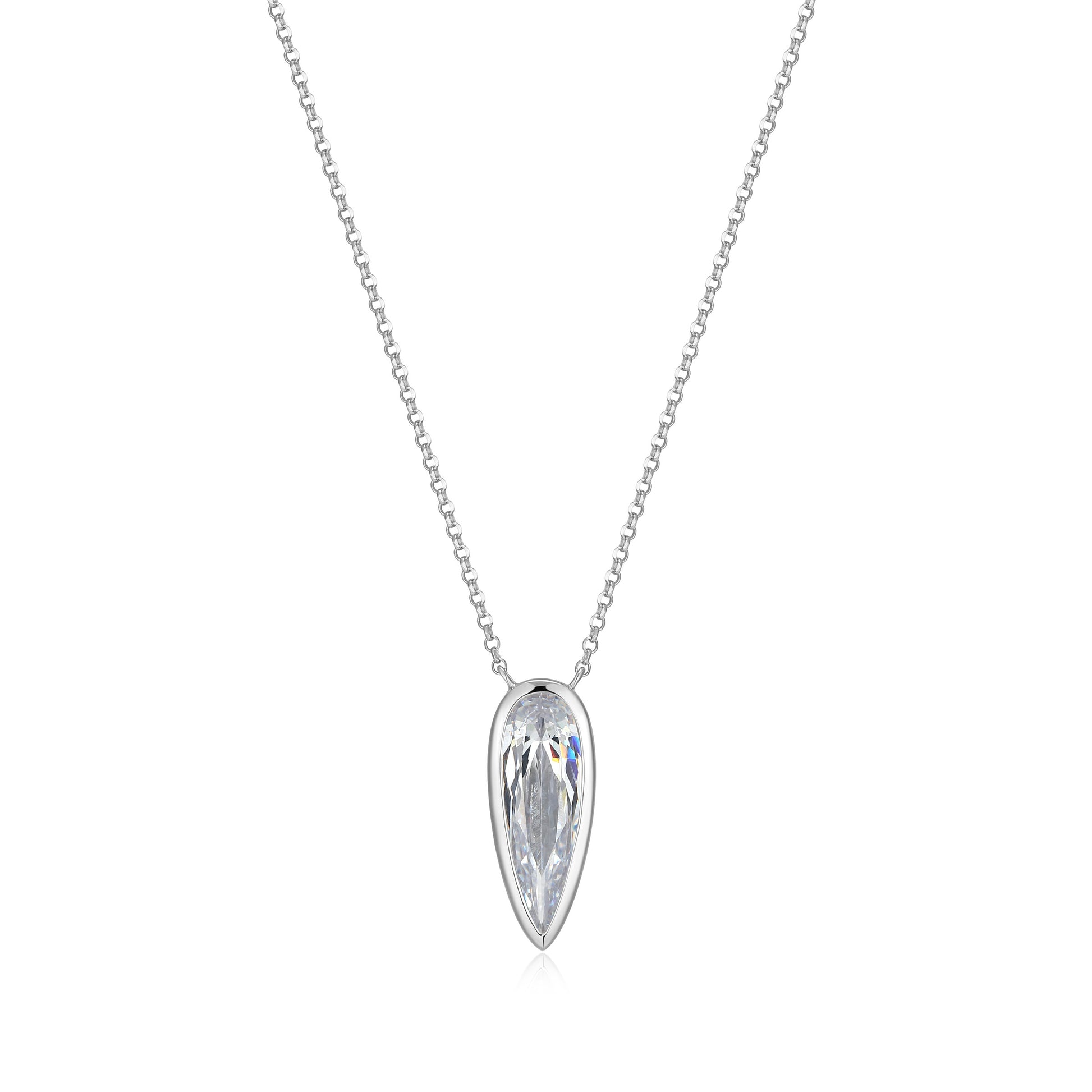 LN0290 - Lustre Inverted Pear Necklace | elle