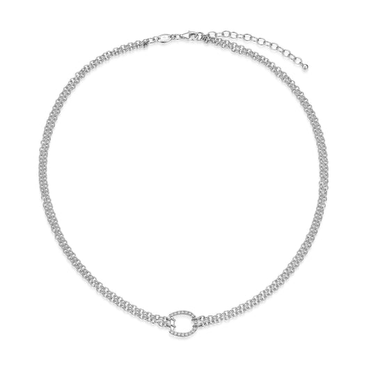 CN0213- Bold Equestra Double-Chain Necklace | charles garnier