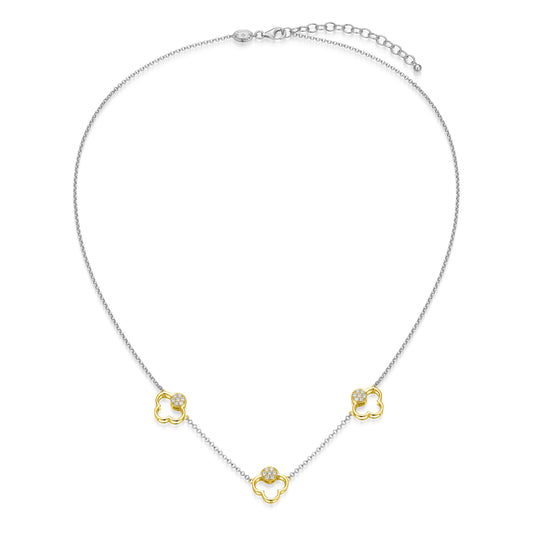 CN0201 - Two-Tone Triple Clover Pendant Necklace | charles garnier