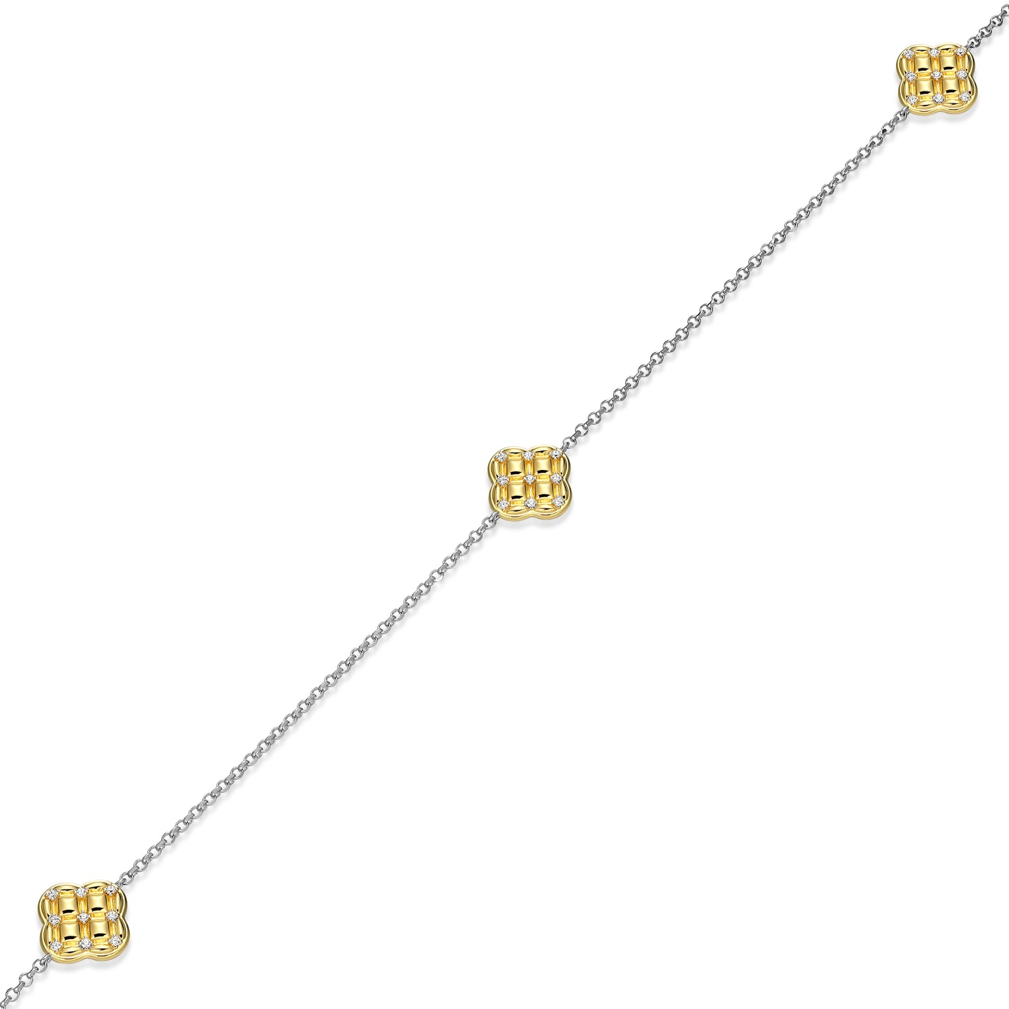 CN0220 - Quilted Clover Station Long Necklace | Paris 1901