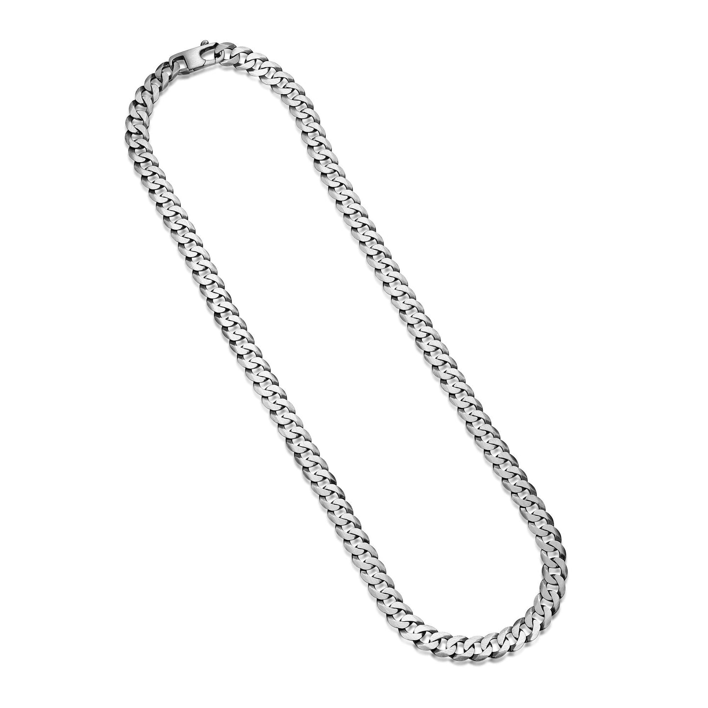 Italian Chain Brushed Gunmetal Curb Chain Necklace - 20" - UN28 | ethos