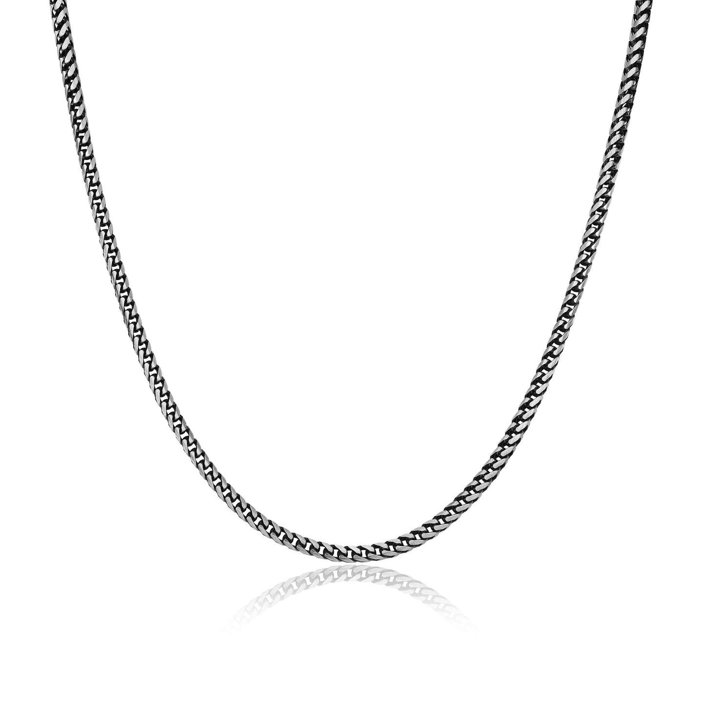 Italian Chain Brushed Gunmetal Franco Chain Necklace - 22" - UN29 | ethos