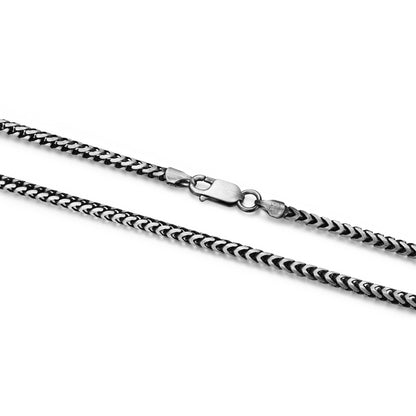 Italian Chain Brushed Gunmetal Franco Chain Necklace - 22" - UN29 | ethos