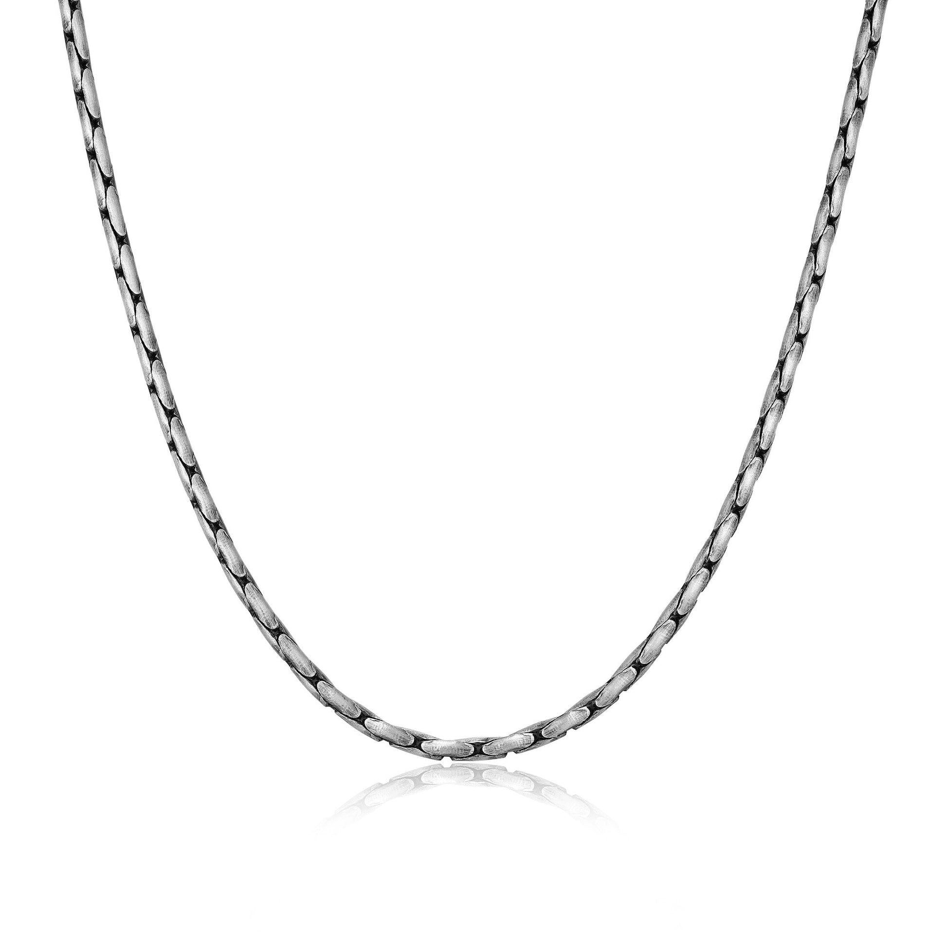 Italian Chain Brushed Gunmetal Boston Chain Necklace - 20" - UN30 | ethos