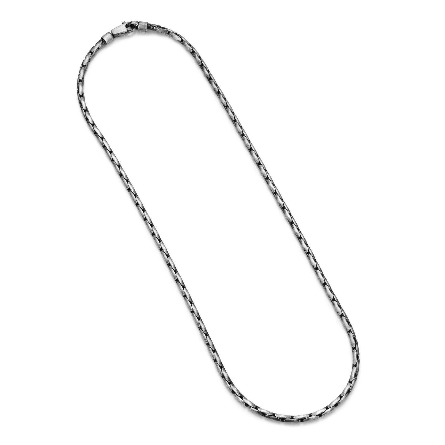 Italian Chain Brushed Gunmetal Boston Chain Necklace - 20" - UN30 | ethos