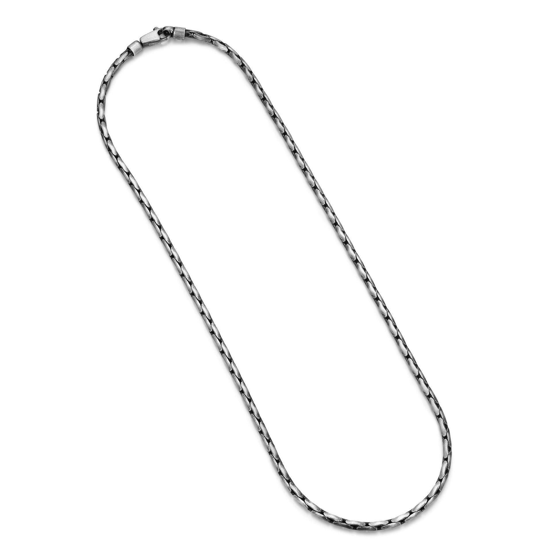 Italian Chain Brushed Gunmetal Boston Chain Necklace - 20" - UN30 | ethos