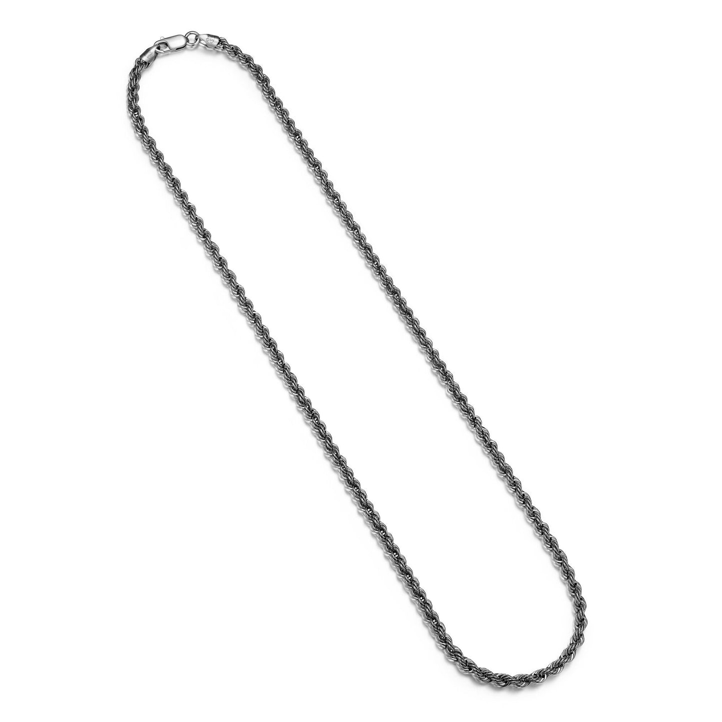 Italian Chain Rhodium Plated Silk Rope Necklace - 24" - UN40 | ethos