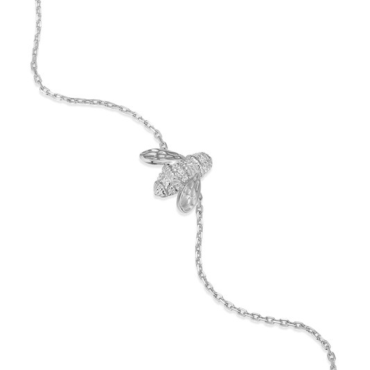 Honey Bee Bolo Bracelet in Rhodium-Plated Sterling Silver | M by Monte Luna