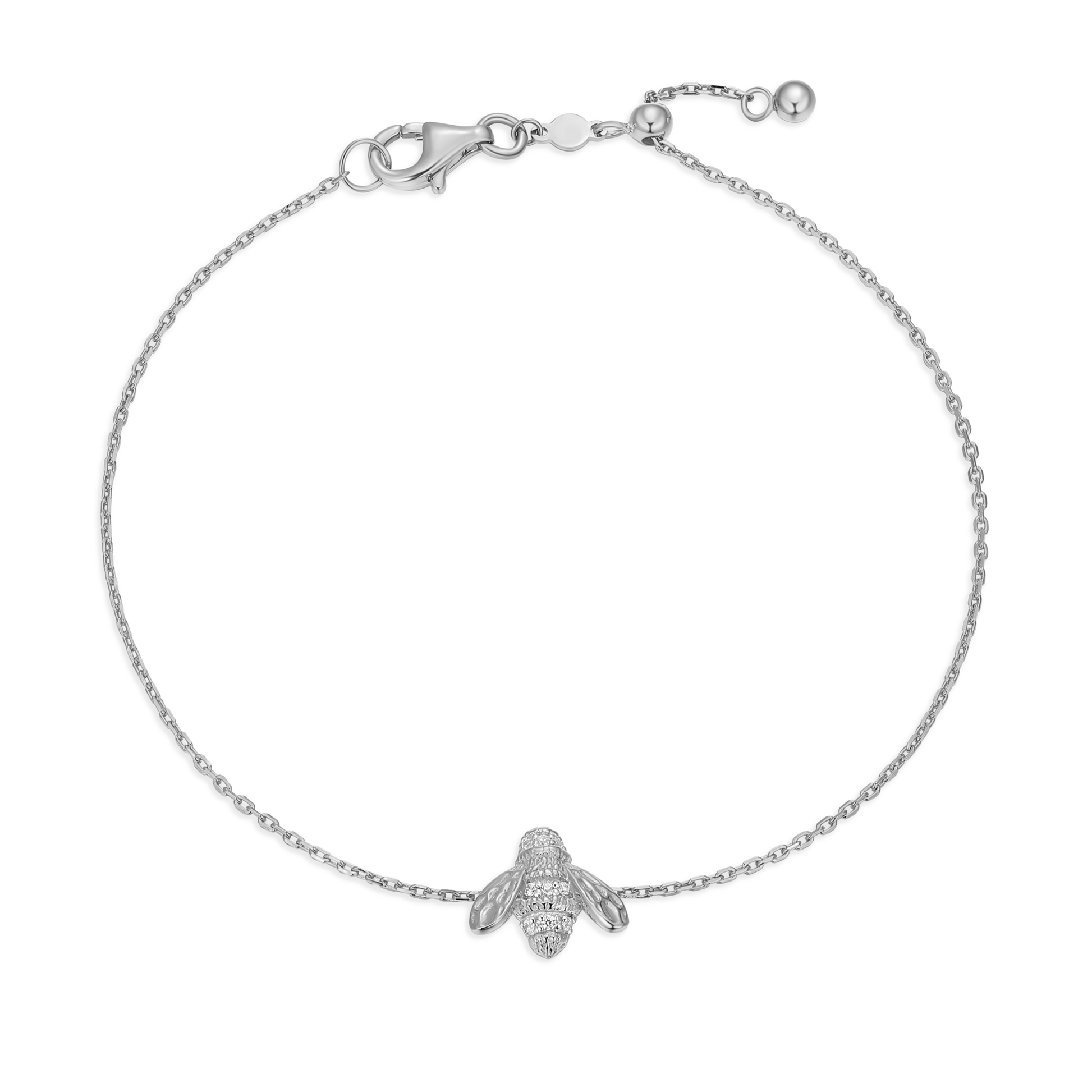Honey Bee Bolo Bracelet in Rhodium-Plated Sterling Silver | M by Monte Luna