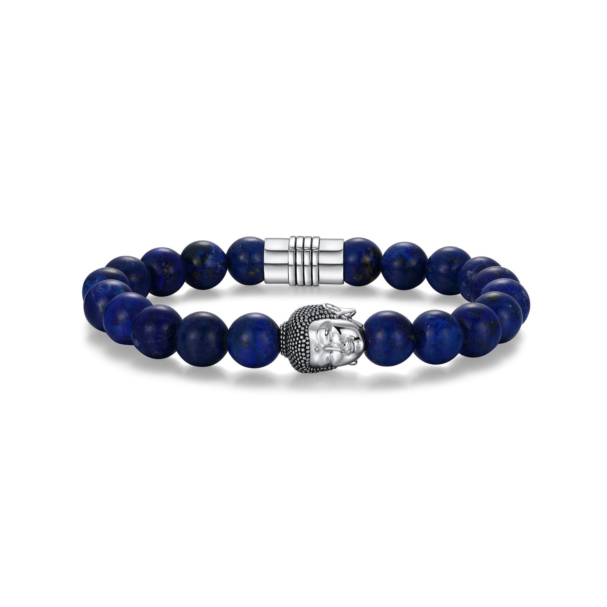 Strata Buddha Lapis Lazuli Beaded Bracelet - 8.75" | ethos