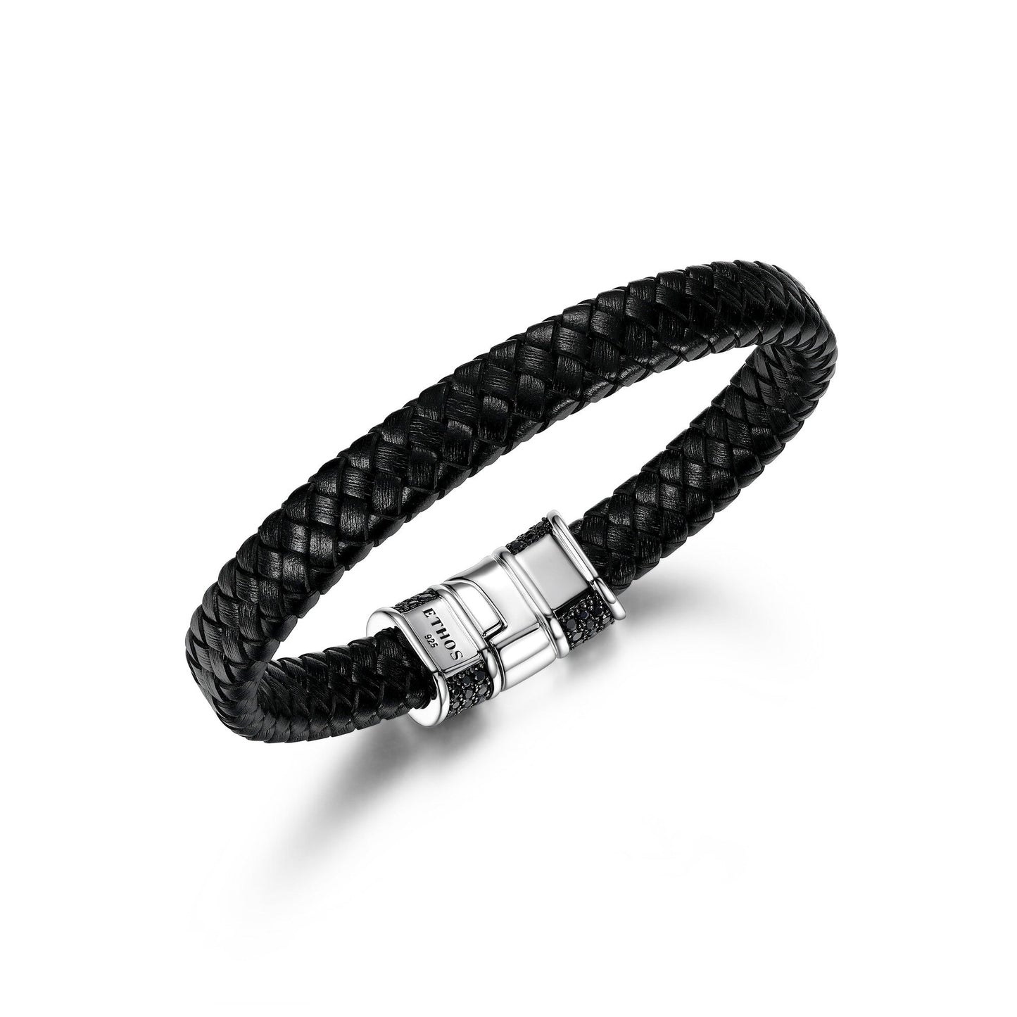 Black Ice Rhodium Plated Gunmetal Sterling Silver and Black Sapphire Bracelet - UB19 | ethos