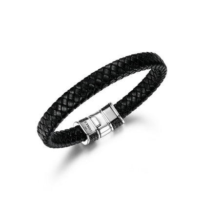 Black Ice Rhodium Plated Gunmetal Sterling Silver and Black Sapphire Bracelet - UB19 | ethos