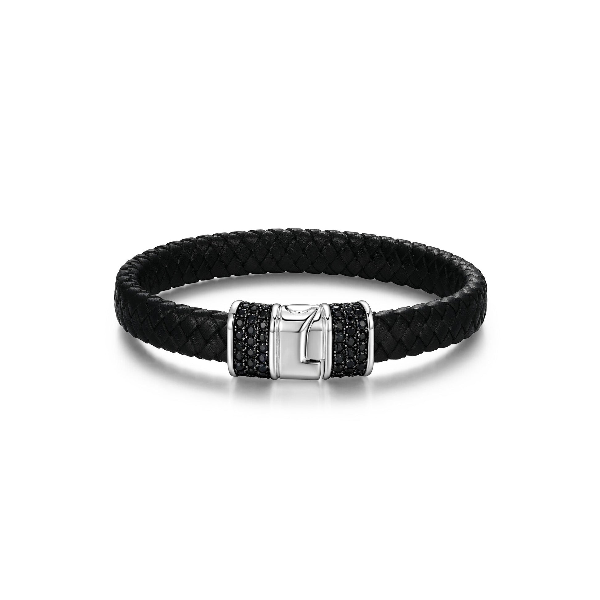 Black Ice Rhodium Plated Gunmetal Sterling Silver and Black Sapphire Bracelet - UB19 | ethos
