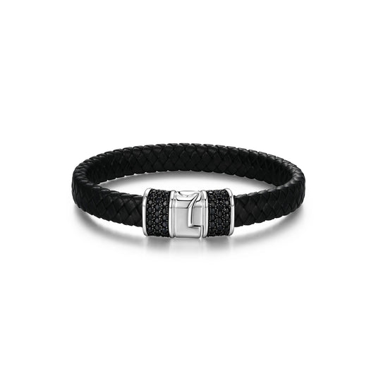Black Ice Rhodium Plated Gunmetal Sterling Silver and Black Sapphire Bracelet - UB19 | ethos