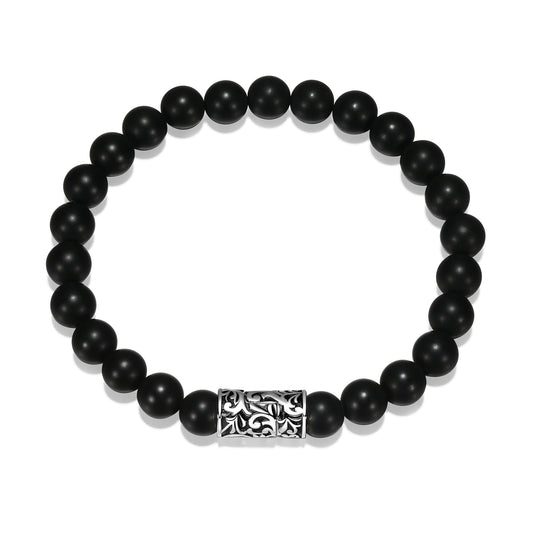 Black Chisel Sterling Silver Bracelet - UB0012 | ethos