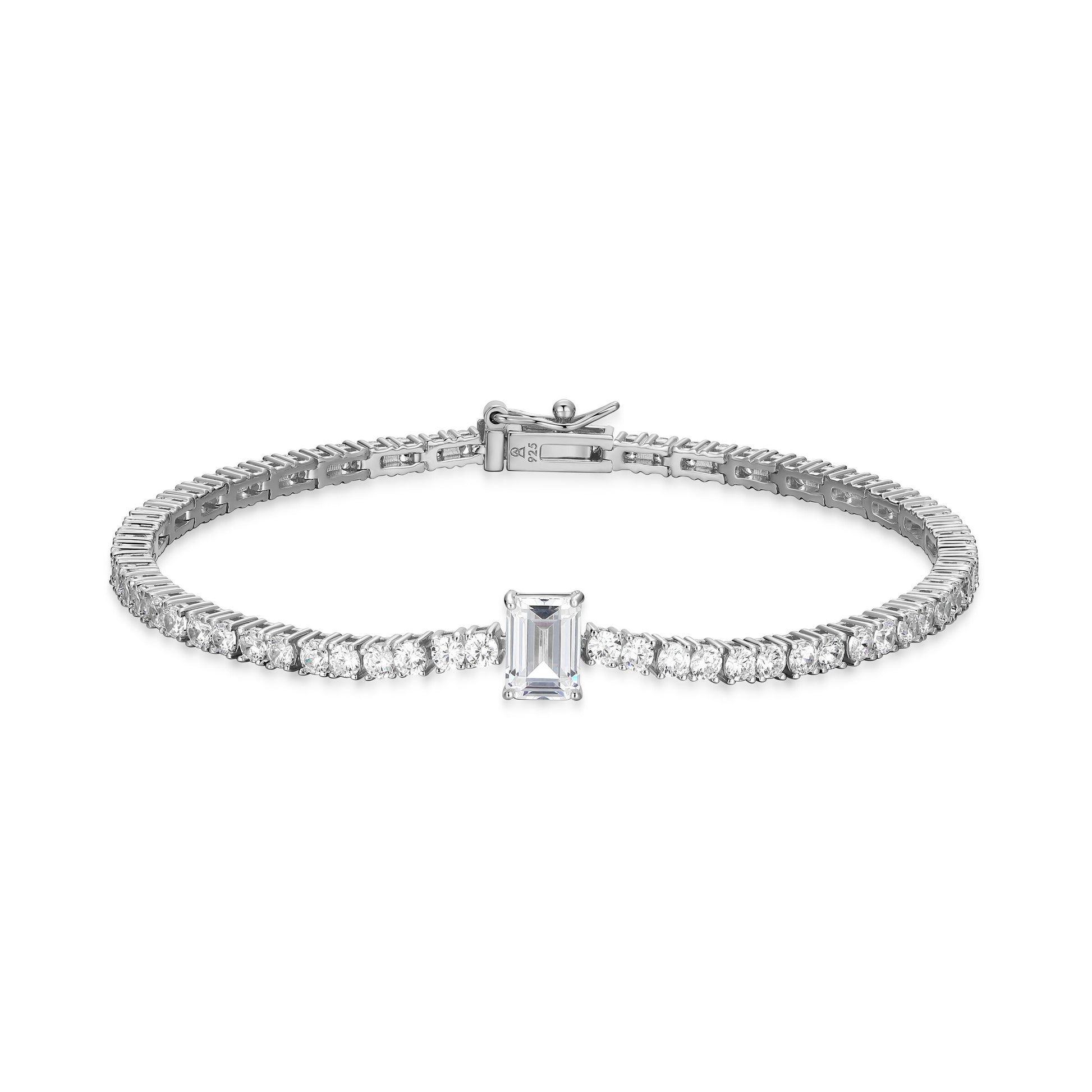 MB0152W - Emerald Solitaire Tennis Bracelet | Monte Luna