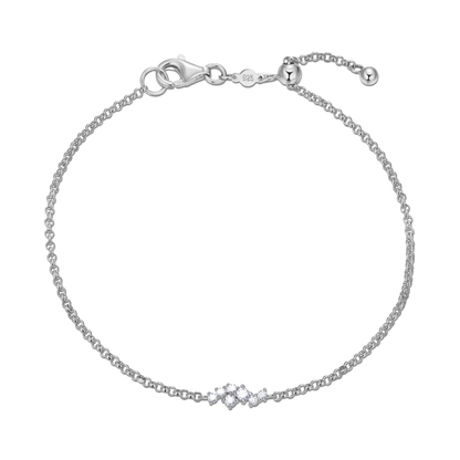 Scattered Lab-Created Diamond Bolo Bracelet in Rhodium-Plated Sterling Silver | M by Monte Luna